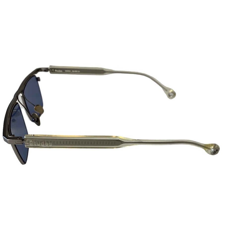 ETUDES STUDIO Karma Blue Lens Matte Silver Framed Sunglasses - Picture 5 of 14